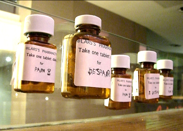 lars von trier artwork of pill bottles